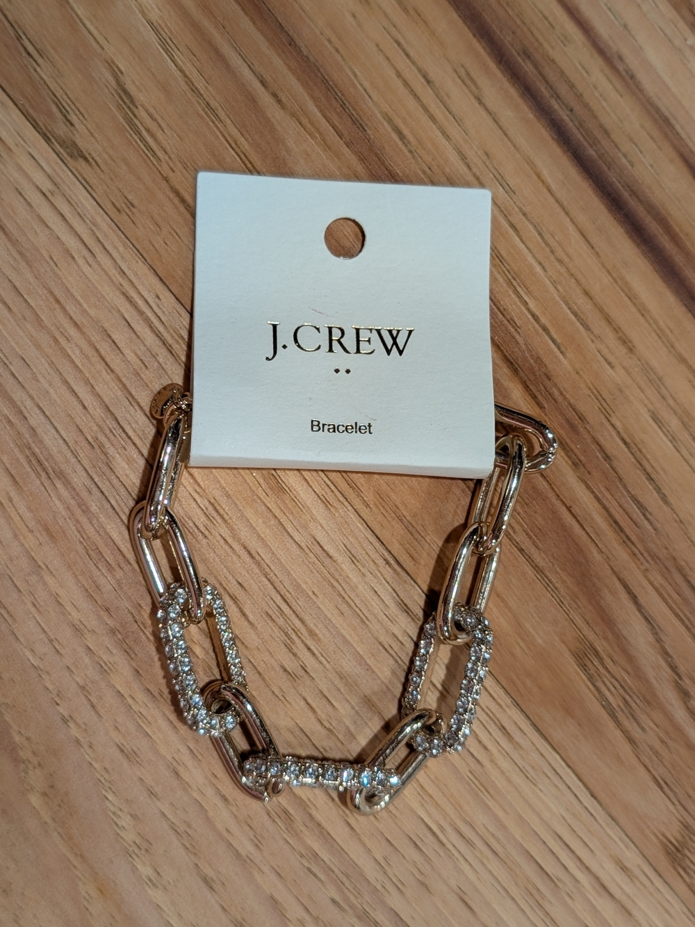 J. Crew Gold and Crystal Link Bracelet